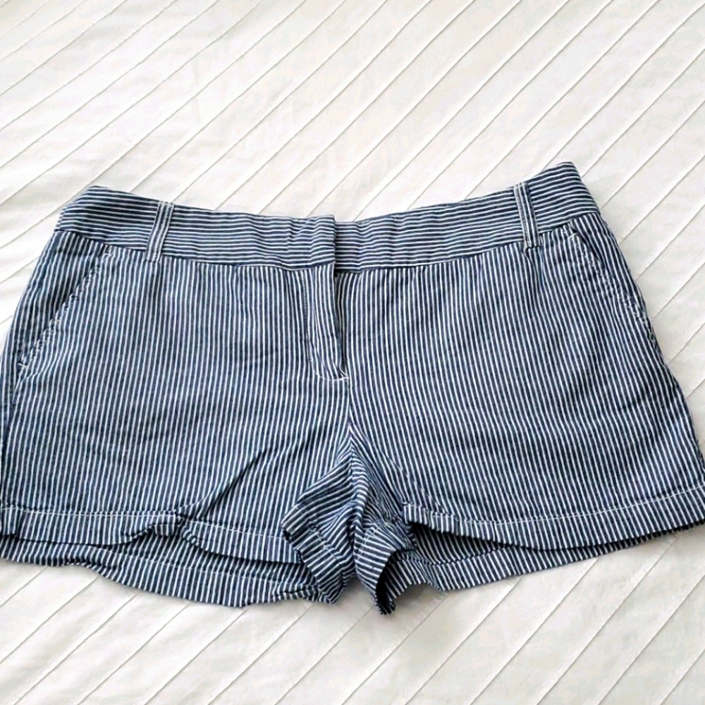 Kenar Striped Navy Cotton Shorts